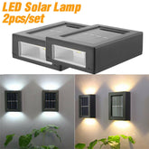 2Pcs Solar Wall Lamp Light Up and Down Garden Decorative Solar Sensor LED Light