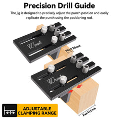 Precision Hole Driller Tool - Durable Aluminum & Stainless Steel, Micro-Adjustment, 2-in-1 for Woodworking Projects