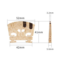 1PC Master AA Grade Snow Flake Texture Maple Violin Bridge 4/4 Violin Bridge Replacement With E A Ebony Inlay