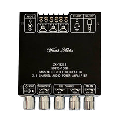 2.1 Channel Bluetooth Audio Amplifier Board Module Subwoofer Mid-pitched High-pitched TPA3116 Bass AMP 50WX2+100W
