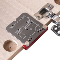 35mm Aluminum Alloy Hinge Jig for Concealed Hinges - Accurate Drill Guide Locator for Cabinet Door Installation