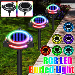 LED Solar Underground Lights Outdoor Waterproof Plastic Garden Decoration Lights Lawn Landscape Lights