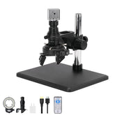 Real 4K UHD 3D Microscope Camera 7- 200X Parfocal Lens Industrial Electronic Digital Microscope for Phone Repair PCB Soldering