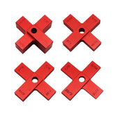 Cross Height Measuring Rule Set - 4PCS Red Anodized Aluminum, Durable & Portable for Accurate Woodworking Measurements