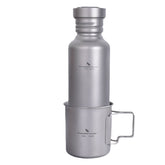 Titanium Sports Bottle with Hanging Lid Tea Cup Outdoor Camping Cycling Wide-mouth Water Bottle Mug