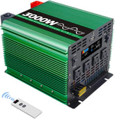 GreenZech Elite 3000W Pure Sine Wave Power Inverter | 12V/24V DC to 110V/120V AC | 6000W Peak Professional Converter