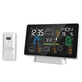 Wifi Wireless Weather Station Alarm Clock With 7.5 Inch Display / Atomic Clock / Weather Forecast / Outdoor Thermometer / Air Pressure / Moon Phase