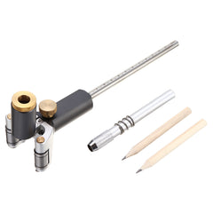 Straight Arc Scriber Tool with 2 Pencils - Aluminum Alloy, Anodized, 0-120mm Range, Smooth Operation, Accurate Drawing