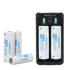 Type-C QC 3.0 Quick Charge USB Battery Charger Dual-slots For Li-ion/IMR/INR/ICR Ni-MH Ni-Cd 21700 18650 26650 Flashlight Battery