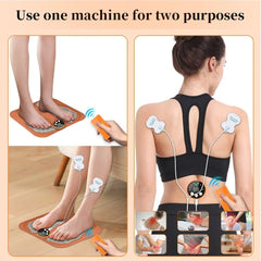 3D Foot Massager Pad with 8 Modes, 29 Intensities, RF Remote, Ergonomic Design for Relaxation & Slimming - Orange