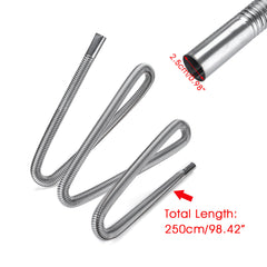 Stainless Steel Exhaust Muffler Pipe Car Parking Air Heater Tank Diesel Gas Vent Hose 250cm