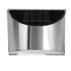 2pcs Waterproof Stainless Steel Solar Wall Lights Outdoor Fence Post Step Lights