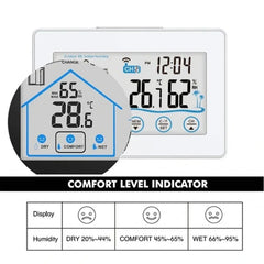 Wireless Weather Station Alarm Clock Touch Screen In/Outdoor Thermometer Hygrometer Forecast Calendar Comfort Indicator Wireless Remote Sensor
