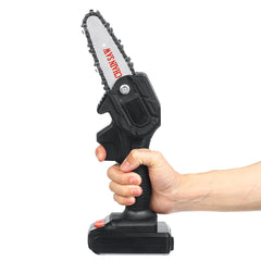 4" Mini Cordless Electric Chain Saw Wood Cutter Woodworking One-Hand Saw