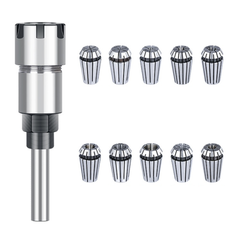 11Pcs ER16 Spring Collet Chuck with 8mm Shank 2-10 1/8 1/4 Gripping Range for CNC Milling Lathe Tools