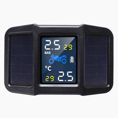 Solar Power + USB TPMS Waterproof LCD Display Motorcycle Real Time Tire Pressure Monitor System Wireless WI External Sensor