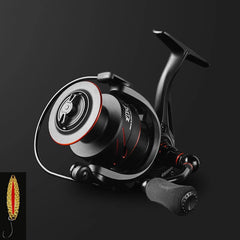 5.0:1 Max Drag 10Kg Power Fishing Reel Full Metal Spool Spinning Reel Smooth Sea Carp Fishing Reel Black
