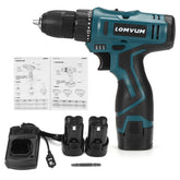 16.8V 3/8" Impact Drill 1350rpm 2 Speeds LED Cordless Drill Driver Kit w/ Li-Ion Battery & Charger