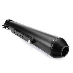 2X Motorcycle Cafe Racer Rear Exhaust Pipe with Sliding Bracke Black Universal