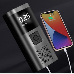 Bike Air Compressor Mini Electrical Air Pump with LED Lamp Power Bank Function Portable Wireless Tire Inflatable Pump Inflator