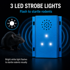 Dual-Wave Vehicle Rodent Repeller | Smart 3-in-1 Under-Hood Deterrent with Strobe Lights