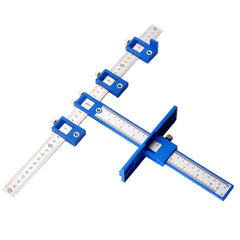 Multi-Purpose Handle & Knob Mounting Template with L-Bracket, 410x300mm, Durable ABS & Stainless Steel, Easy to Use