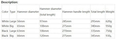 Rubber Hammer Black Rubber Hammer Decoration Environmental Protection Installation Hammer Multifunctional Rubber Hammer