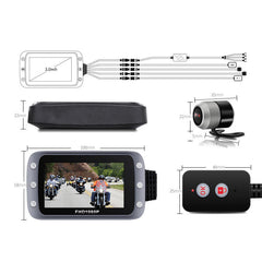 3 Inch WiFi 1080P+1080P FHD Motorcycle DVR Dual Dash Camera Front Rear View Waterproof GPS Driving Video Recorder