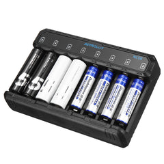 8 Slot Intelligent Type-C 2A Charger For 1.2V Ni-MH/Ni-Cd AA AAA 1.5V Li-ion 14500 10440 Rechargeable Battery