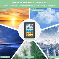 3 Sensors Weather Station Wireless Indoor Outdoor Thermometer with Alarm Clock / Calendar / Weather Forecast
