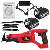 18V Brushless Cordless Reciprocating Saw 4 Blades Woodworking Cutting Tool