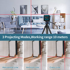 Laser Level with 2 Lines Horizontal/Vertical Line Separated Automatic Measurement Laser Level