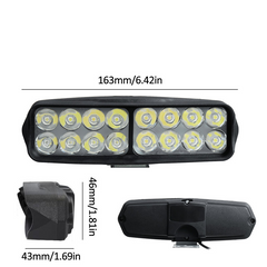 12V 16 LED Motorcycle Front Headlights Spotlight Shark Shape Driving Work Spot Light