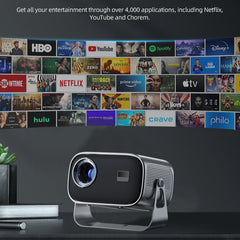 Mini LED Projector, Android 11.0, 1080P, Dual 5G WiFi, 390 ANSI Lumens, 160" Screen, Portable Outdoor Movie Theater