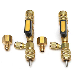 Schrader Valve Core Remover Dual Size 1/4 5/16 Inch Port Installer Tool