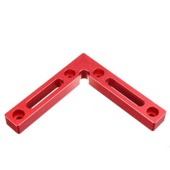 Aluminum Alloy Right Angle Positioning Ruler, 120x120mm, Anodized Red, Metric & Inch Scale, Precision Wood Jig Fixture