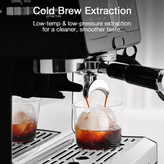 20-Bar 2200W Espresso Machine, Conical Burr Grinder, Dual Boiler & Pump, PID/NTC, Hot & Cold Brew, 58mm Portafilter & Steam Wand