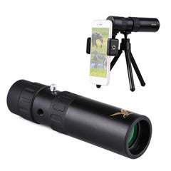10X-300X Mini Monocular Telescope BAK4 Prisms Life Water-resistant with Phone Holder Mini Tripod Stand Carry Bag for Watching Scenery Bird Wildlife Concert Sports Events