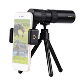 10X-300X Mini Monocular Telescope BAK4 Prisms Life Water-resistant with Phone Holder Mini Tripod Stand Carry Bag for Watching Scenery Bird Wildlife Concert Sports Events