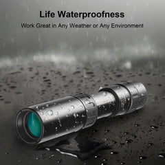 10X-300X Mini Monocular Telescope BAK4 Prisms Life Water-resistant with Phone Holder Mini Tripod Stand Carry Bag for Watching Scenery Bird Wildlife Concert Sports Events