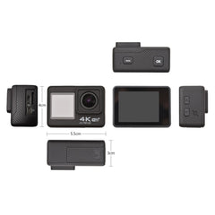 High-Res 4K 60FPS UHD WiFi Action Cam - Dual Screen, 170° Wide, 30M Waterproof, Remote Control