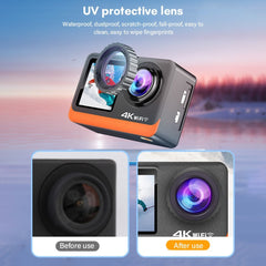 Pro 4K HD 24MP Waterproof Action Camera - Anti-Shake, Dual/Touch Screen, 170° Wide, Live Stream