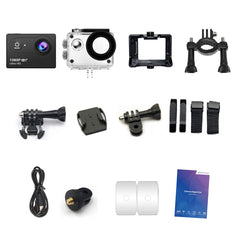 Rugged 1080P UHD Action Camera - 2.0" LCD, 12MP, 30M Waterproof, Anti-Shake, 120° Wide w/Case