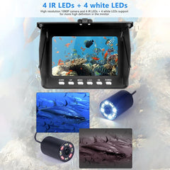 YS-519C 1080P Underwater Fishing Camera Portable Video Fish Finder with 5 Inch IPS Monitor