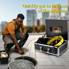 Sewer Camera Pipeline Inspection Camera with 7 Inch Monitor Aluminum Alloy Carrying Case