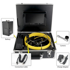 Sewer Camera Pipeline Inspection Camera with 9 Inch Monitor Aluminum Carrying Case