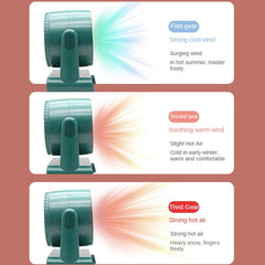 Portable Electric Heater Mini Fan - Silent Fast Heating for Home & Office Spaces