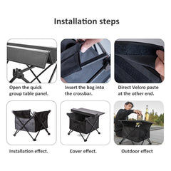 Portable Outdoor Camping Folding Table Detachable Fishing Picnic Ultra-light Mini Desk with Storage Bag For Camp Hiking