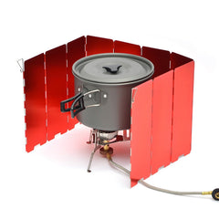 Oxidized Camping Gas Stove Wind Shield Aluminum Alloy Burner Windproof Screen Shield 3 Colors with Plastic Box