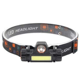 COB Waterproof LED Headlight Work Light 2 Light Modes Built-in Magnetic Headlight with 18650 Battery for Fishing Camping